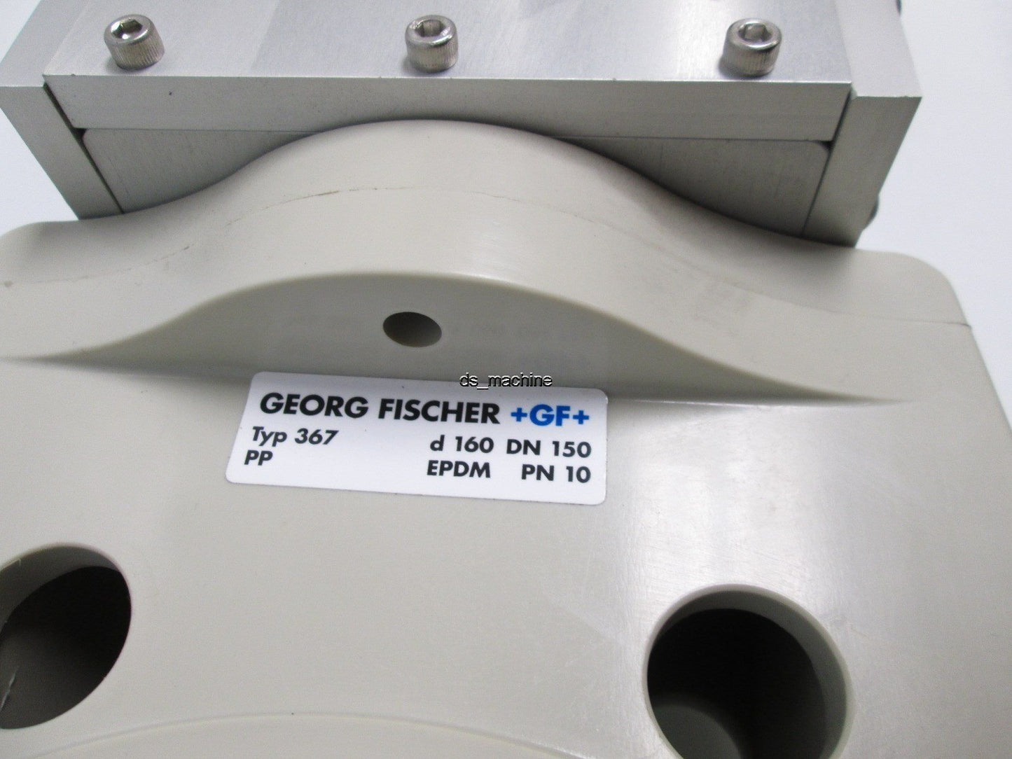 Used Georg Fischer 367 D 160 DN 150 4-3/4" Butterfly Valve w/SMC Rotary Actuator