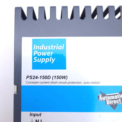 Used Automation Direct PS24-150D Power Supply, 115/230VAC In, 24VDC 6A Out, 150W Max