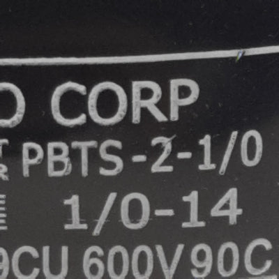 New Ilsco PBTS-2-1/0 Insulated Connector, 2-Port, 1-Pole, 1/0-14AWG, 600V Max