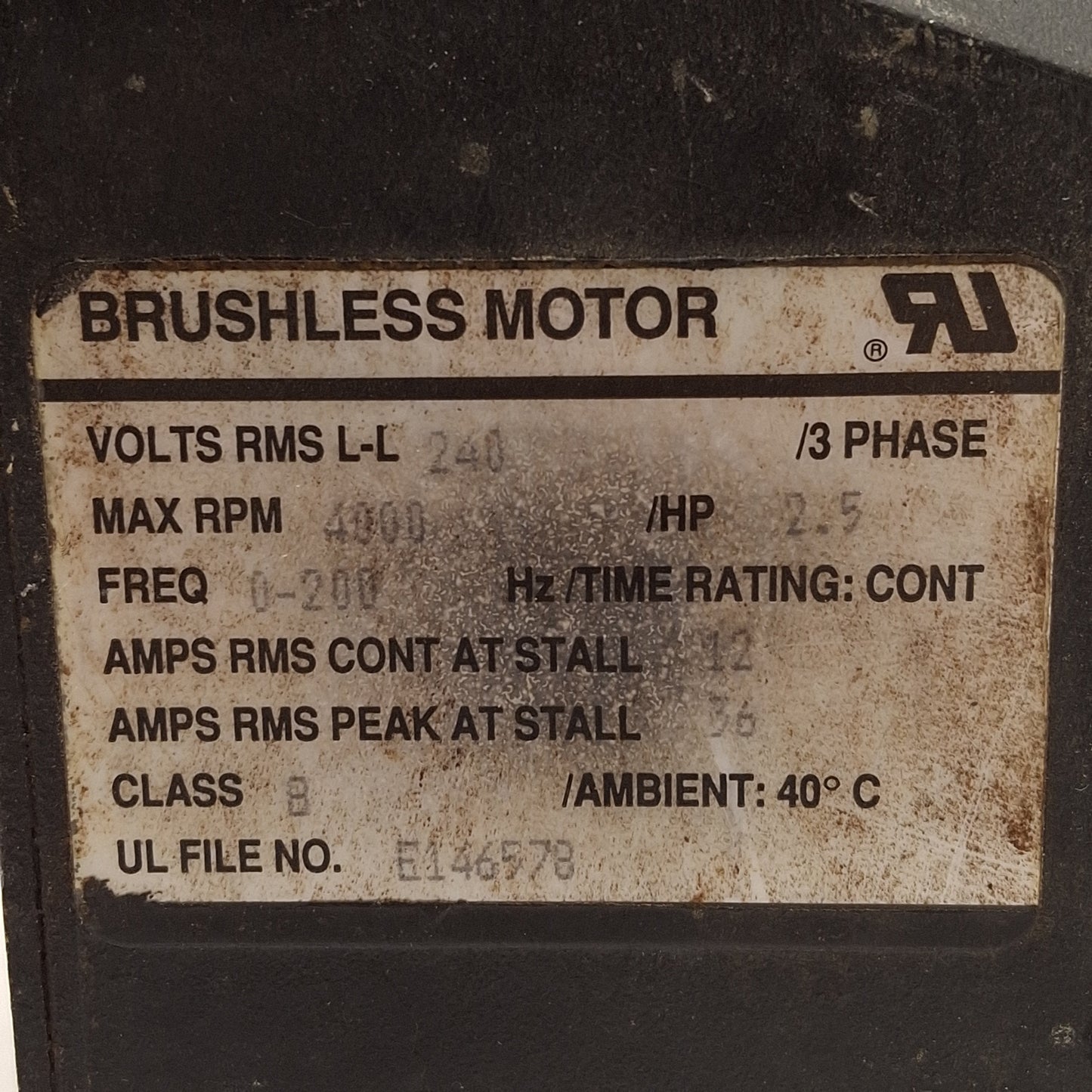 Used Reliance Electric H-4050-P-H00AN Servo Motor 3Ø 240VAC 2.5HP, ø150mm Bolt Circle