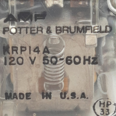 New Potter & Brumfield KRP14A Ice Cube Relay, 5A 3PDT Contact, 120VAC Coil, 11-Pin