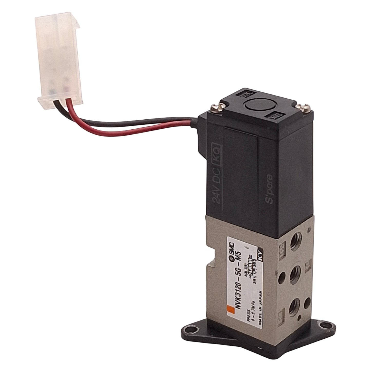 Used SMC NVK3120-5G-M5 Solenoid Valve, Body Ported, 0-0.7MPa, M5 Ports, 24VDC Coil
