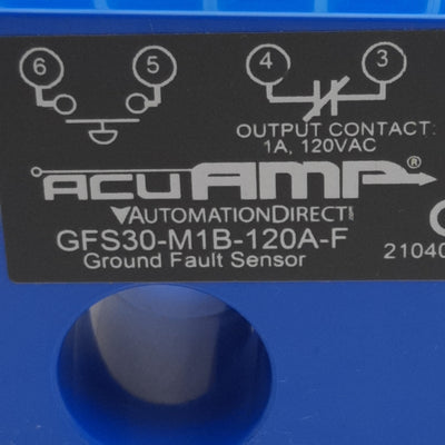 New AcuAMP GFS30-M1B-120A-F Ground Fault Sensor, SPST-NC, 120VAC In, 1A 125VAC Out