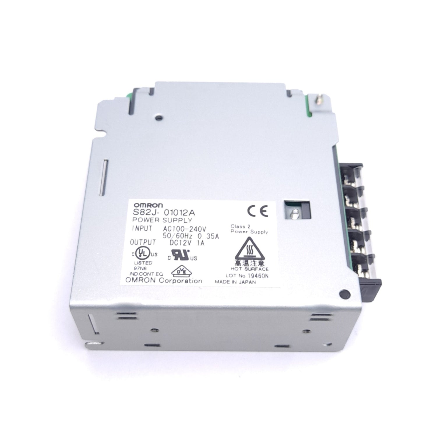 New – Open box Omron S82J-01012A Power Supply, 100-240VAC 0.35A In, 12VDC 1A Out, 10W