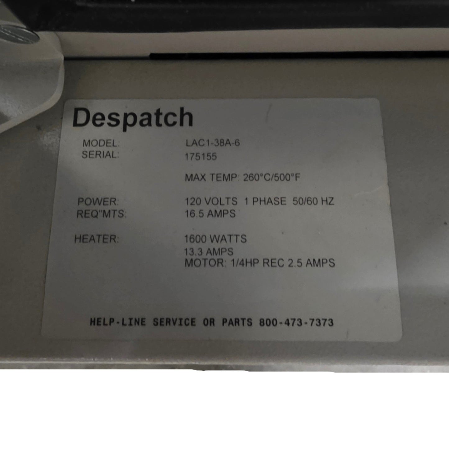 Used Despatch LAC1-38A-6 Benchtop Laboratory Oven 3.7CuFt, 40-260°C, 120VAC 16.5A