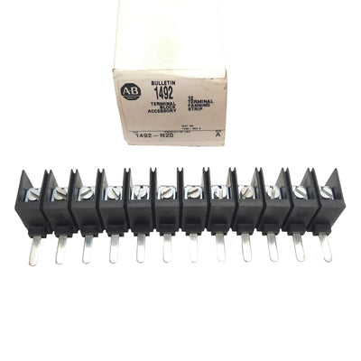 New Allen Bradley 1492-N20 Terminal Fanning Strip, 12-Pole, Screw Terminals