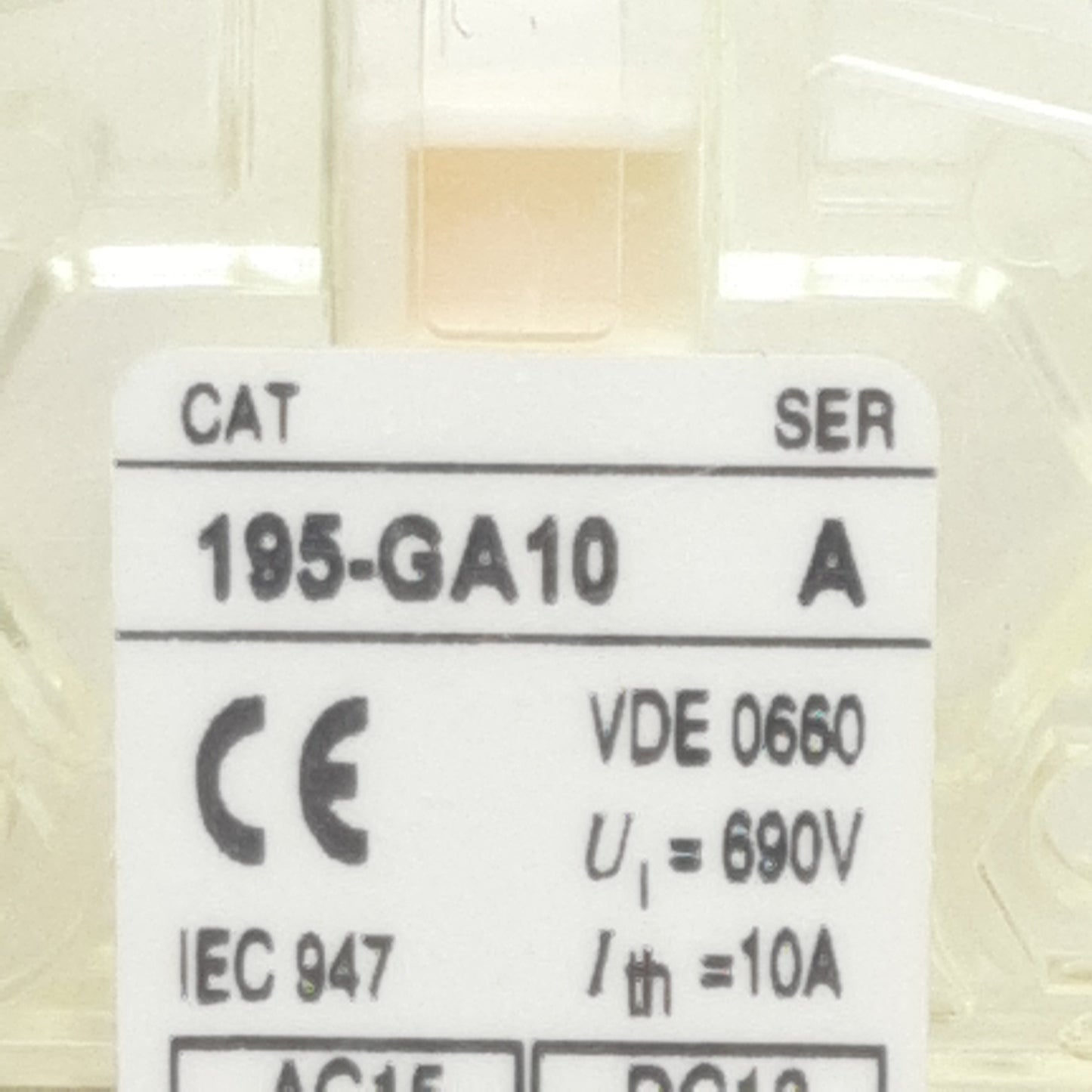 New Lot of 2 Allen Bradley 195-GA10 Auxiliary Contact, Side Mount, 1 N.O. 600V 10A