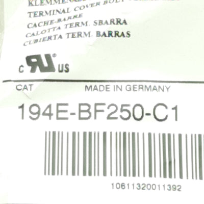 New Lot of 2 Allen Bradley 194E-BF250-C1 Terminal Cover, 1-Pole, For 194E 250-315A
