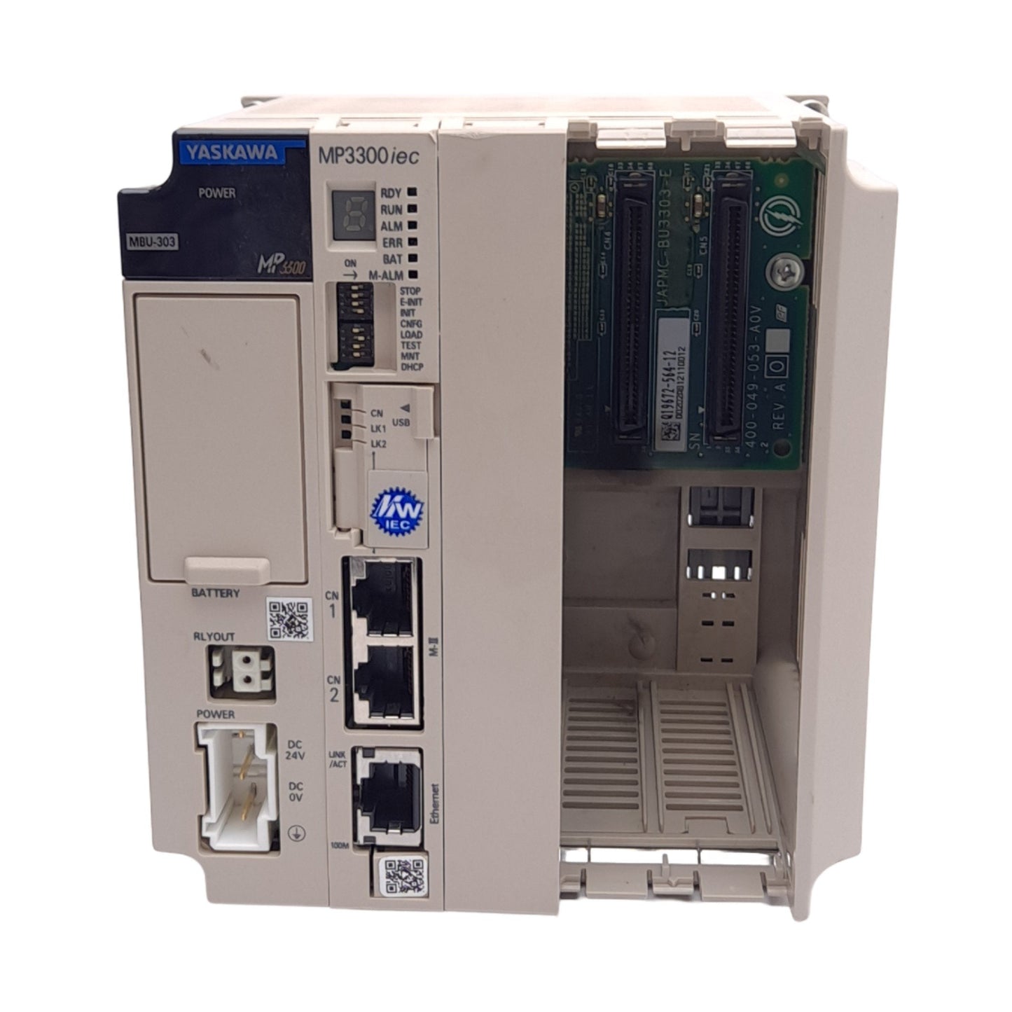 Used Yaskawa JEPMC-BU3303-E MP3300iec Motion Controller, MECHATROLINK-III, 24VDC