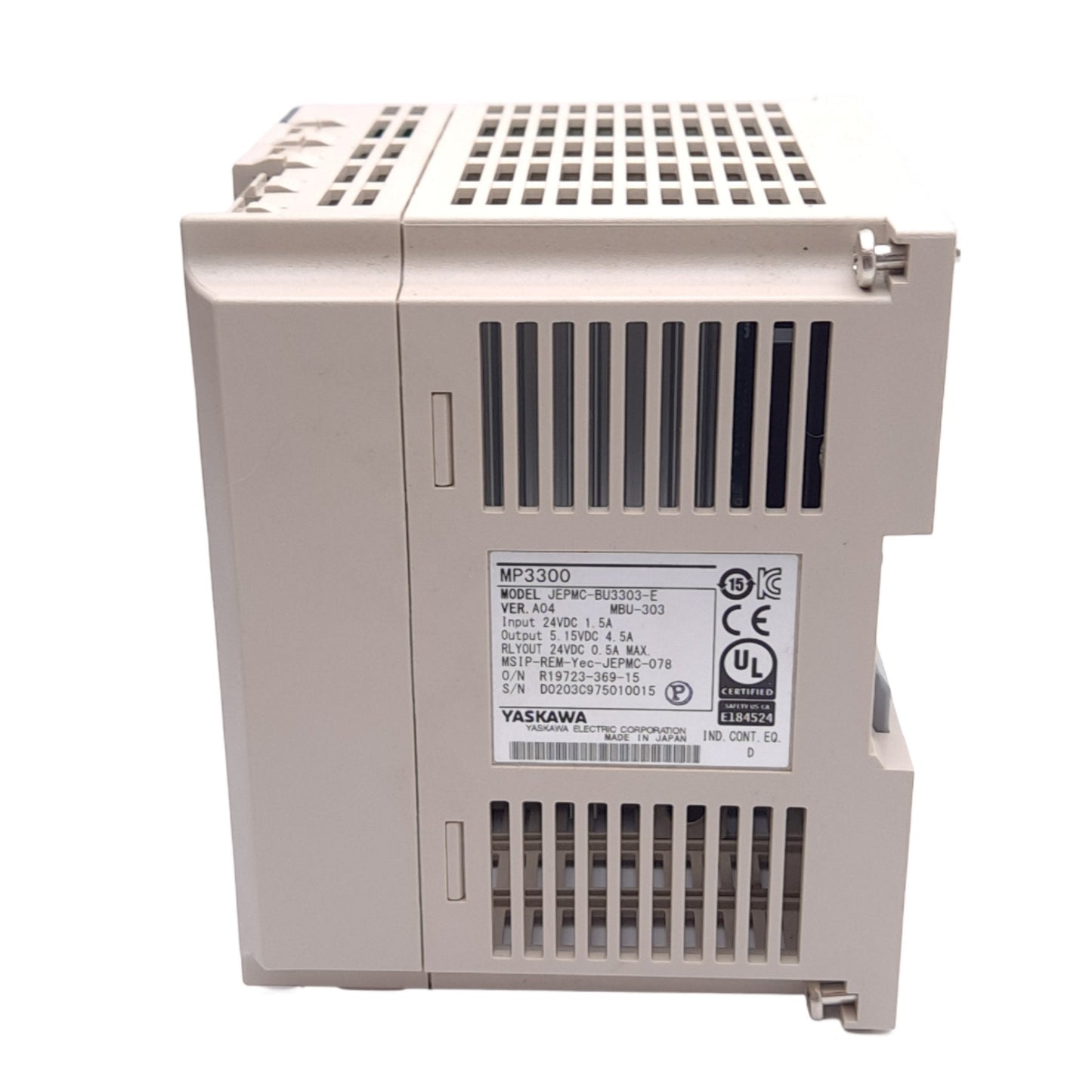Used Yaskawa JEPMC-BU3303-E MP3300iec Motion Controller, MECHATROLINK-III, 24VDC