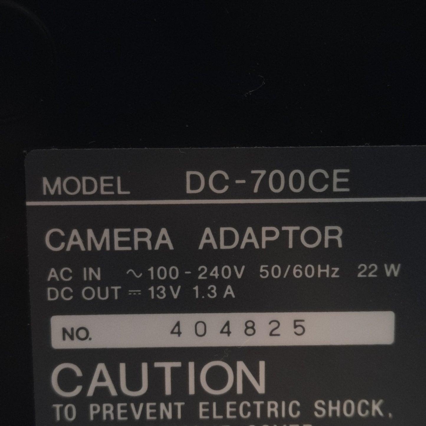 Used Sony DC-700CE Camera Adapter, 100-240VAC In, 13VDC 1.3A Out, BNC Connectors
