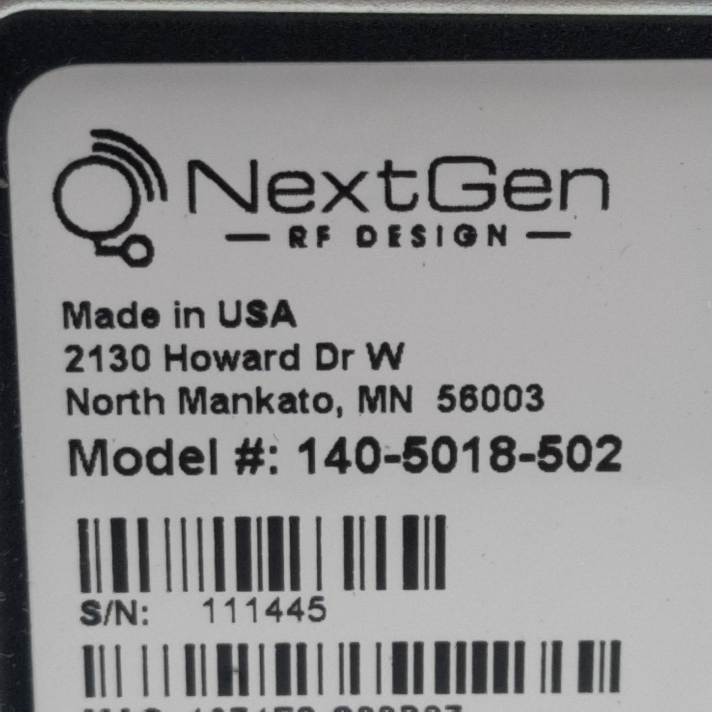 Used NextGen 140-5018-502 Viper SC+ 100 Wireless Router, RJ-45, RS-232 DB-9, 10VDC
