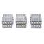 Used Lot of 3 IDEC SH4B-05 Relay Sockets, 14-Pin Blade, 4PDT, 10A 300V, DIN Rail