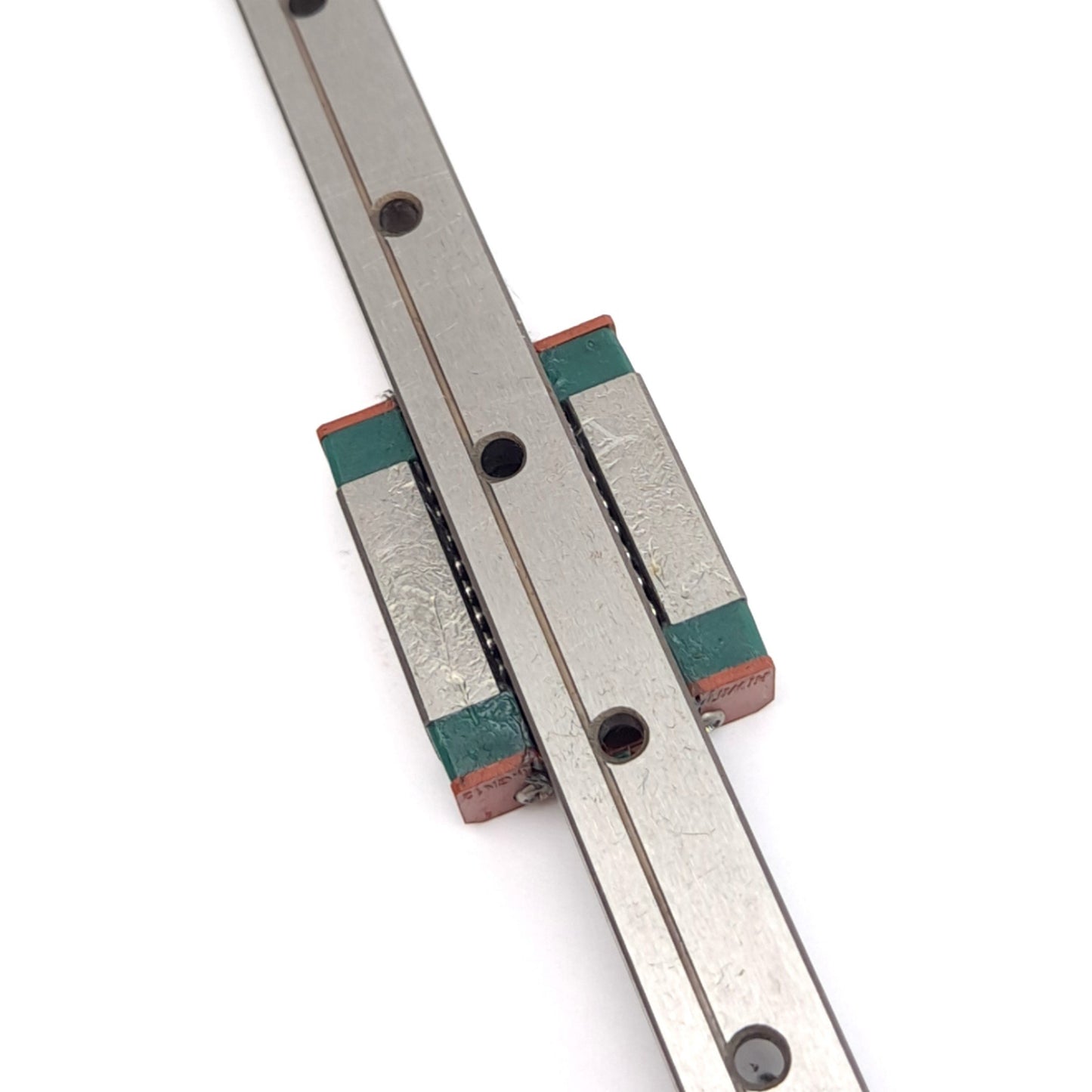 Used Hiwin MGN12 (x2) Miniature Linear Guide Blocks w/ 12x635mm Rail, 5.88kN Max