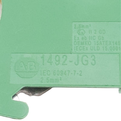 New Lot of 5 Allen Bradley 1492-JG3 Feed-Through Ground Terminal Block 5mm, 600V 30A