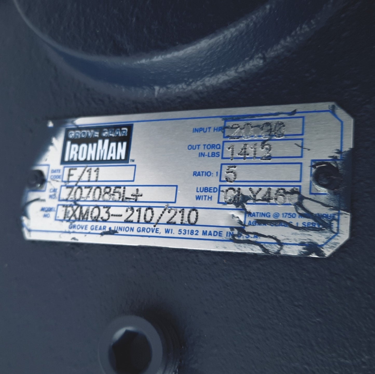 New Grove Gear TXMQ3-210/210 Gearhead, 210TC Frame, 1:5, 20HP, 1412in-lbs