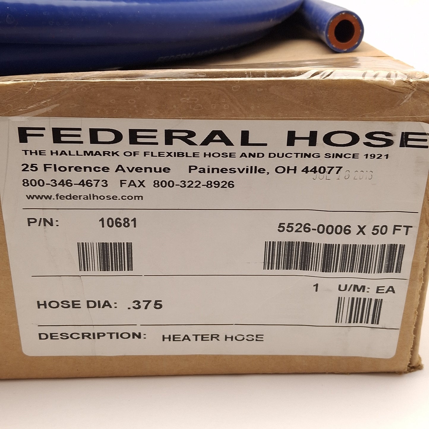 New Federal Hose 5526-0006 1-Ply Silicone Heater Hose, ø3/8in ID, 60-250psi, ~50ft
