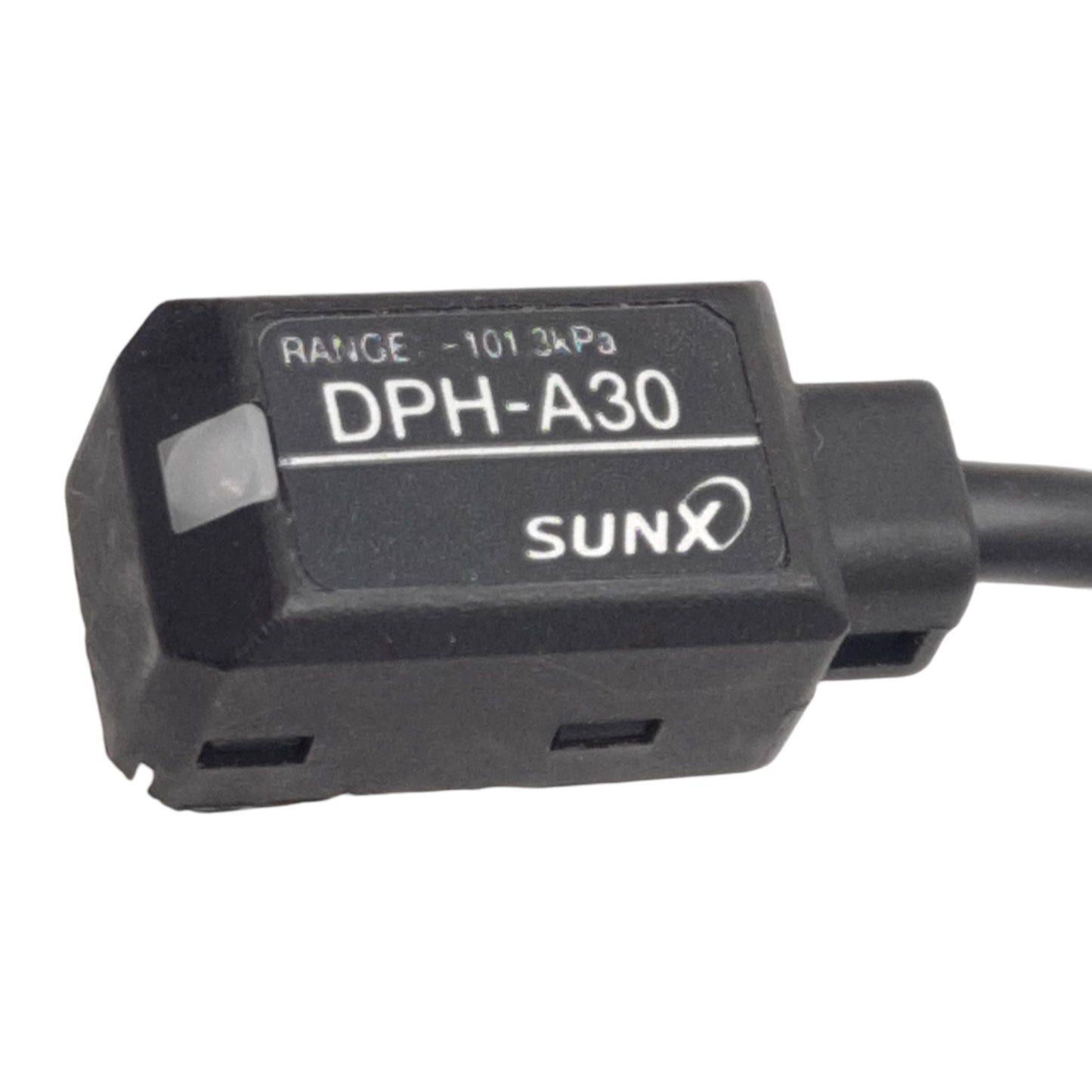Used SunX DPH-A30 Pressure Sensor Head, 0~ -101.3kPa, 12-24VDC, 10-32UNF Male, 100mm