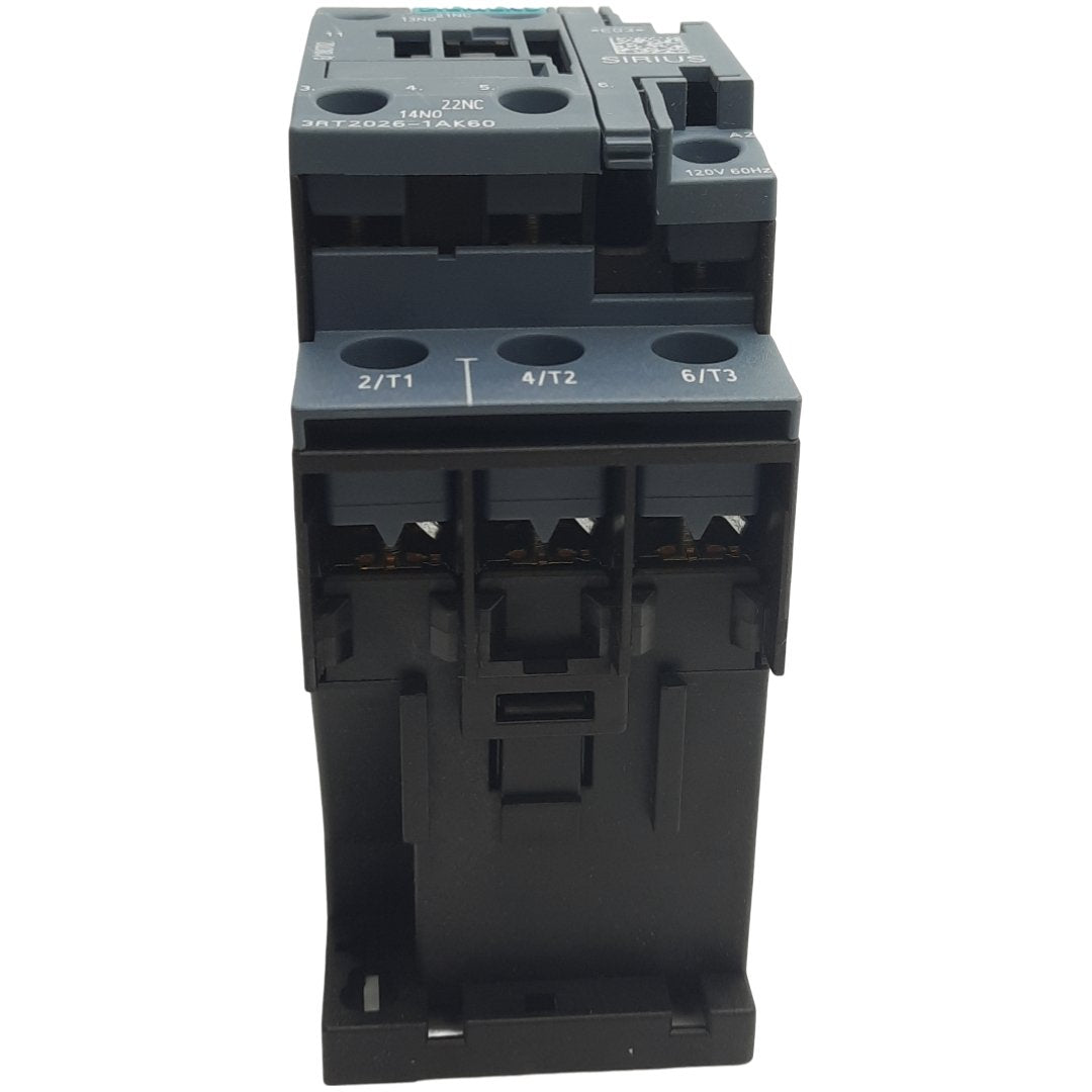 New Siemens 3RT2026-1AK60 Magnetic Contactor 3 Poles, 25A, 1CO Aux, 120V AC Coil
