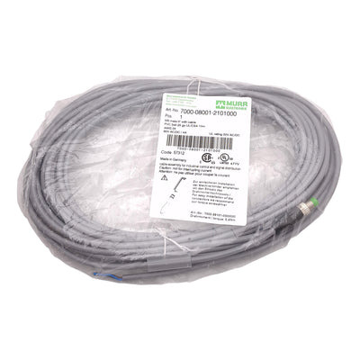 New Murr Elektronik 7000-08001-2101000 Cordset, A-Coded, M8 3-Pin Male, 60V 4A, 10m