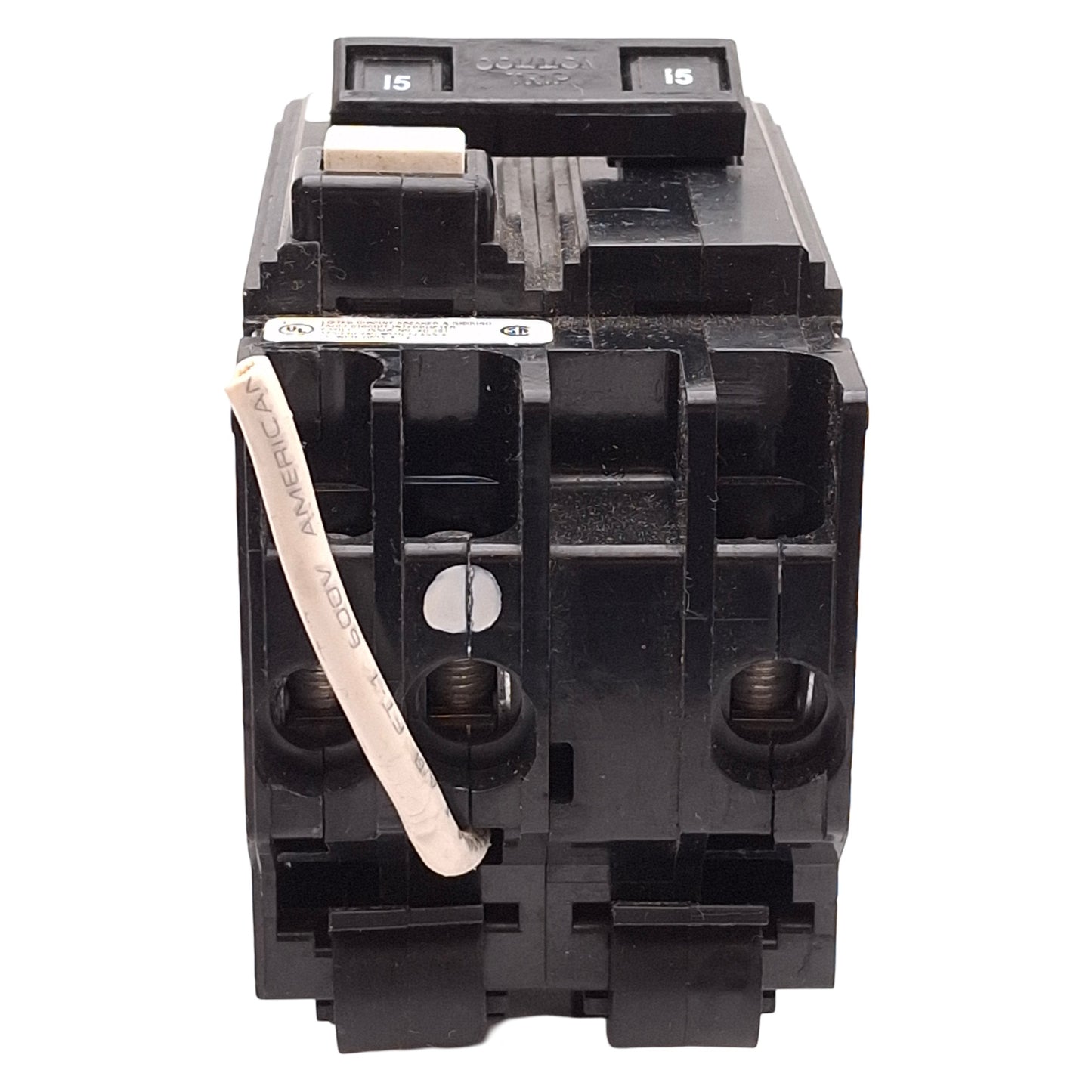 Used Allen Bradley MCGA215 Ground Sensing Circuit Breaker, 2-Pole, 15A 120/240VAC