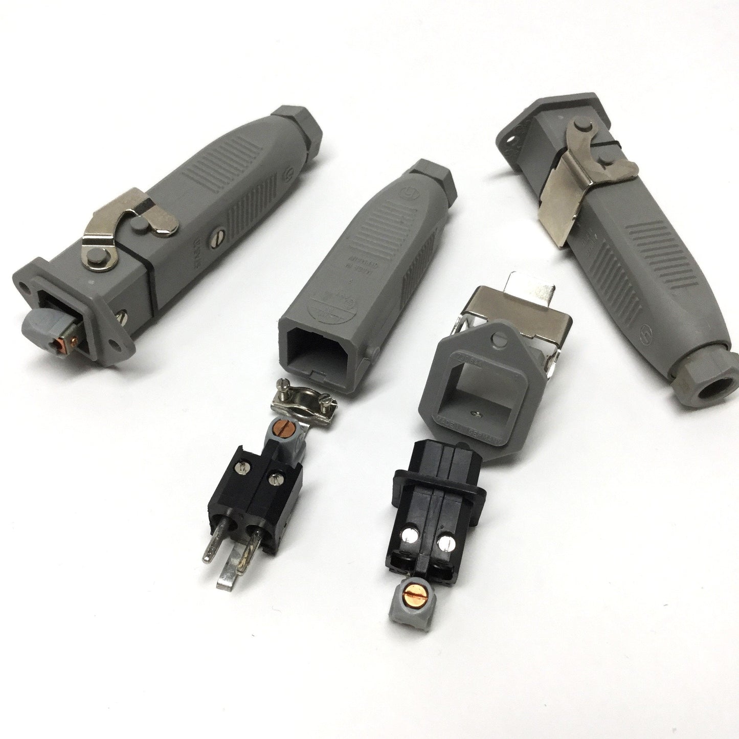 Used Lot of 3 Hirschmann STAS 20 & STAKEI 2 Power Connectors, 2-Pole+Ground, 250V 16A