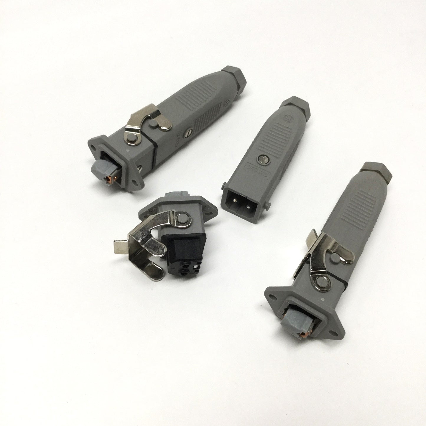 Used Lot of 3 Hirschmann STAS 20 & STAKEI 2 Power Connectors, 2-Pole+Ground, 250V 16A
