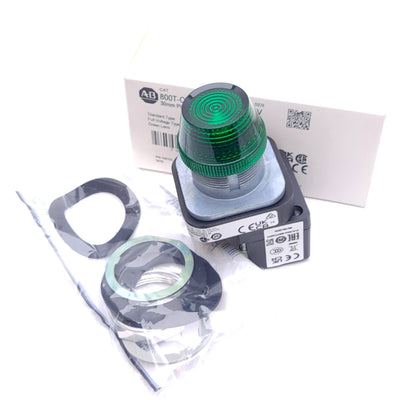 New Allen Bradley 800T-QH2G Indicator Pilot Light, ø30mm, 12-130V AC/DC, LED, Green