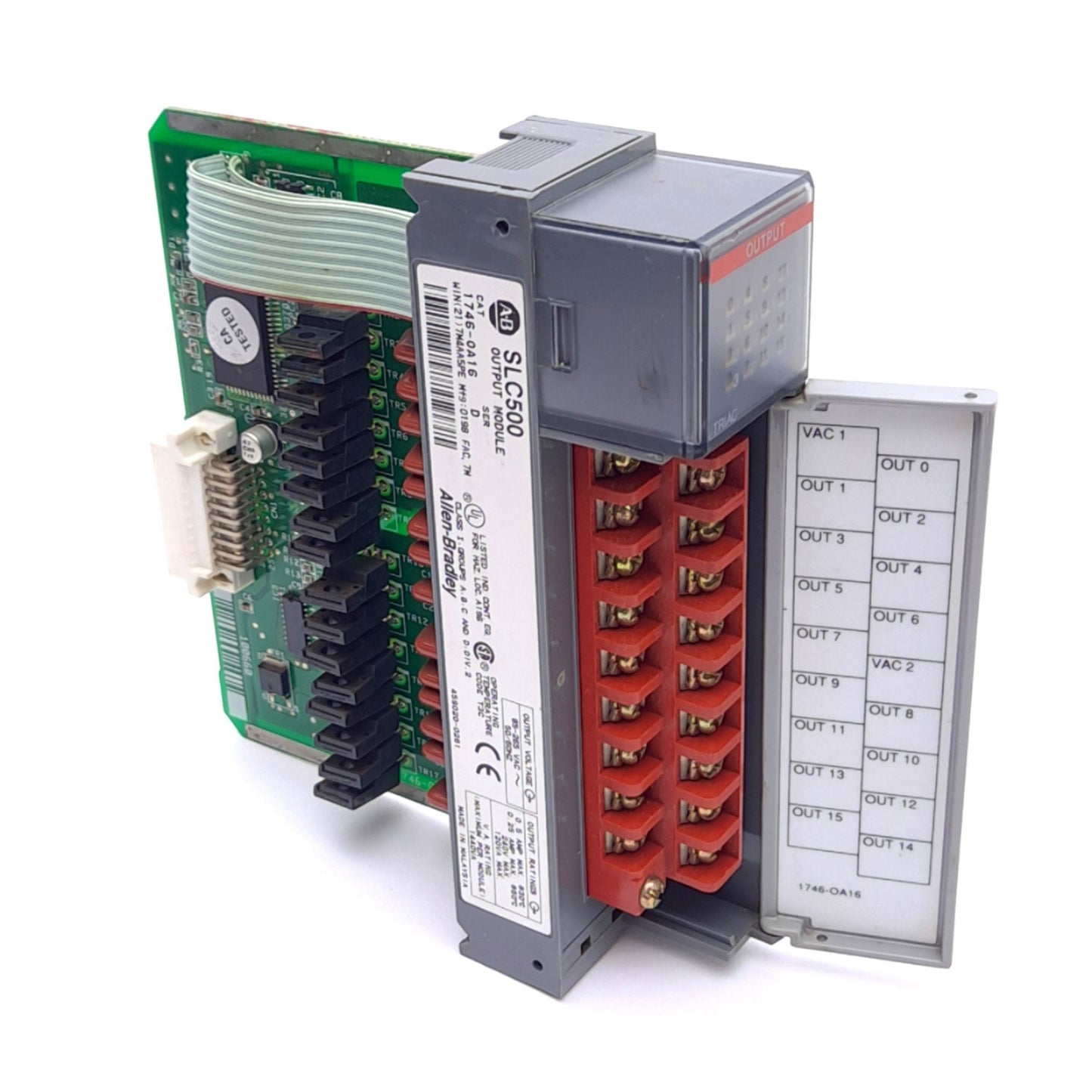 Used Allen Bradley 1746-OA16 D Digital Output Module for SLC500, 16-Point, 85-265VAC