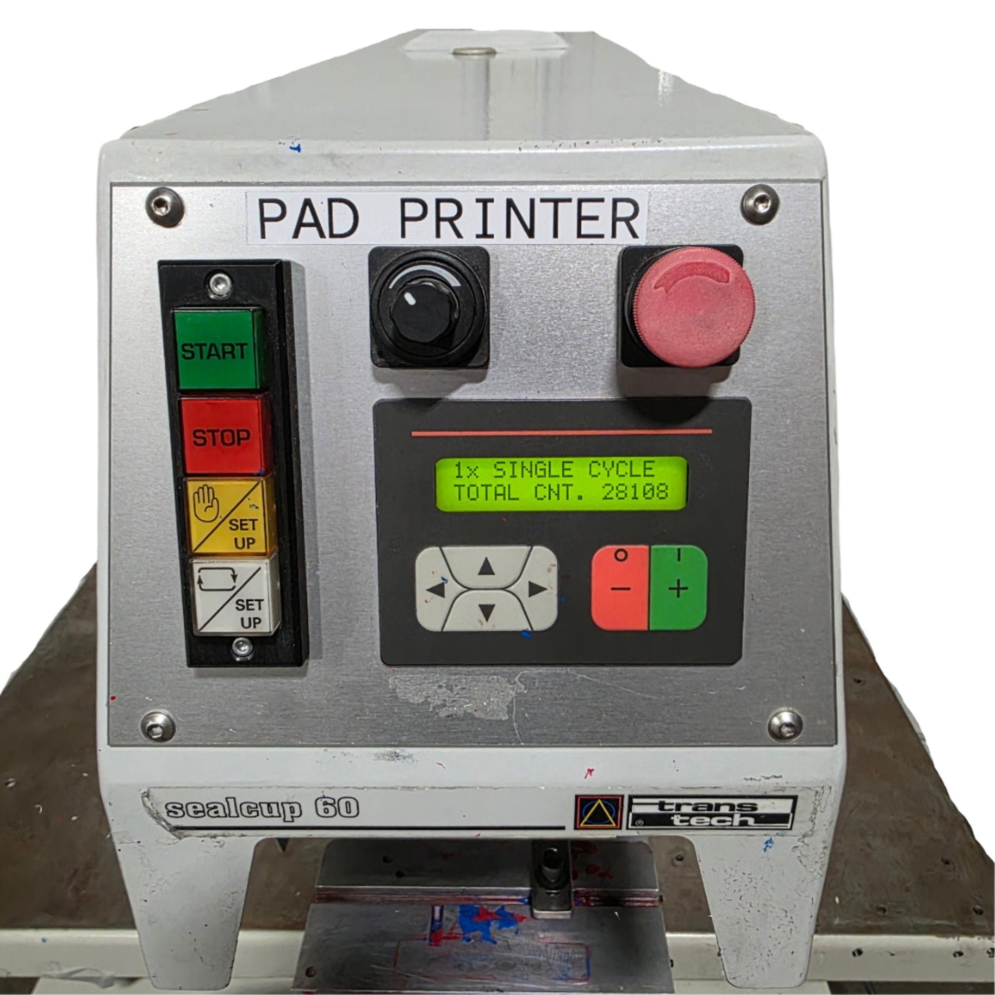 Used Trans Tech Sealcup 60 Pad Printing Machine 600-4200Cycles/Hour, 50mm Dia Print