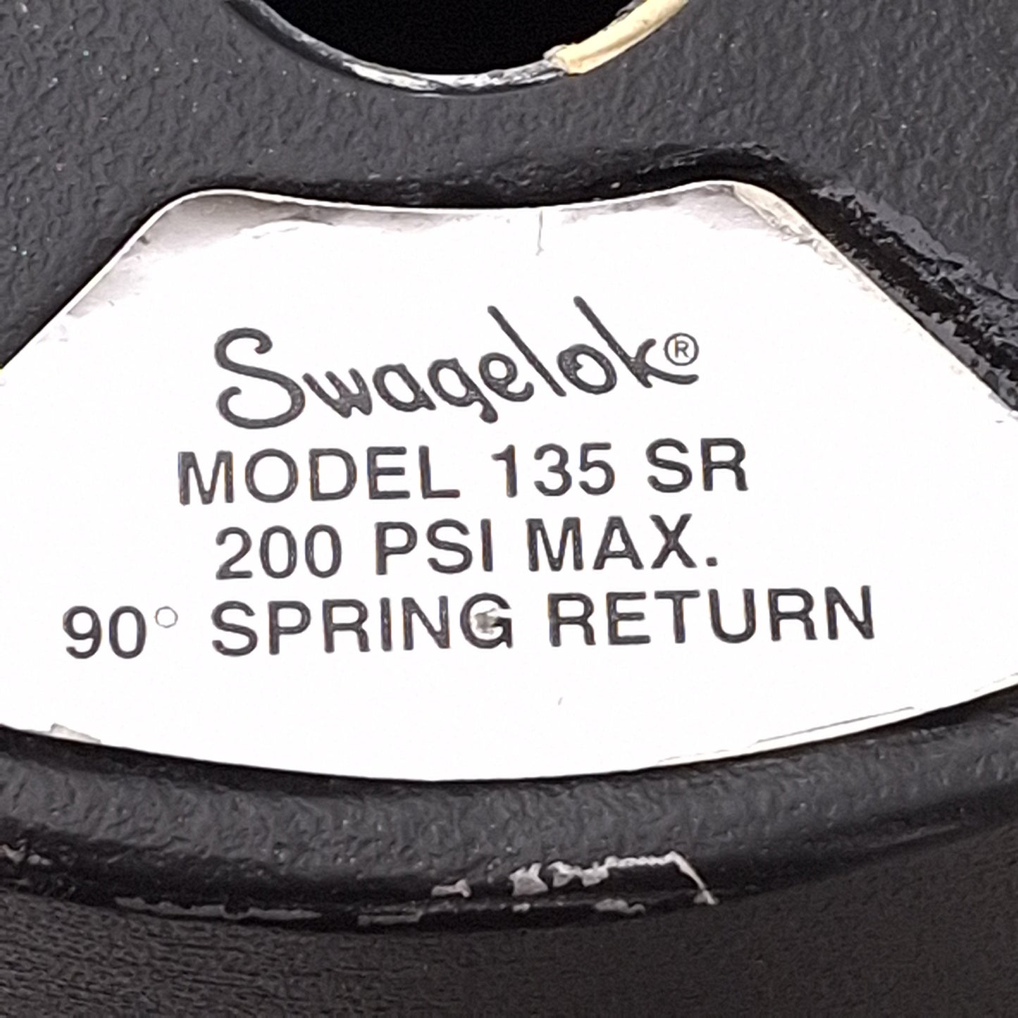Used Swagelok MS-135-SR Pneumatic Spring Return Actuator, 90° Rotation, 1/2in NPS