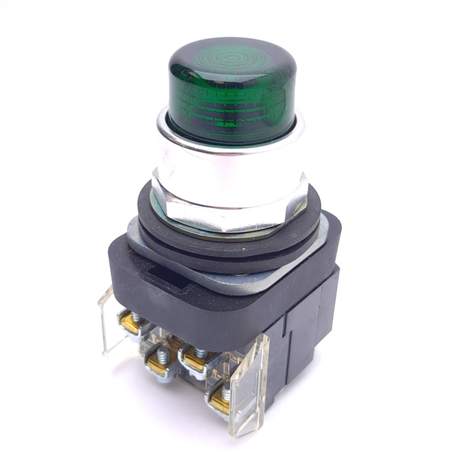 Used Allen Bradley 800T-PBH16G Green Pushbutton Switch, ø30mm, 1NC 1NO, 120VAC