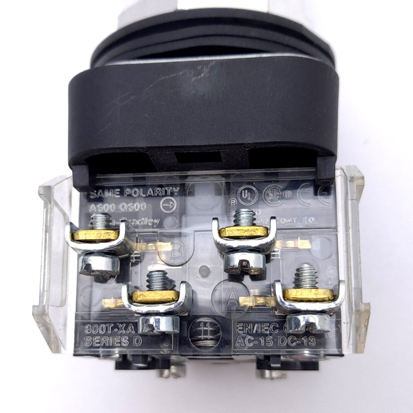 Used Allen Bradley 800T-PBH16G Green Pushbutton Switch, ø30mm, 1NC 1NO, 120VAC