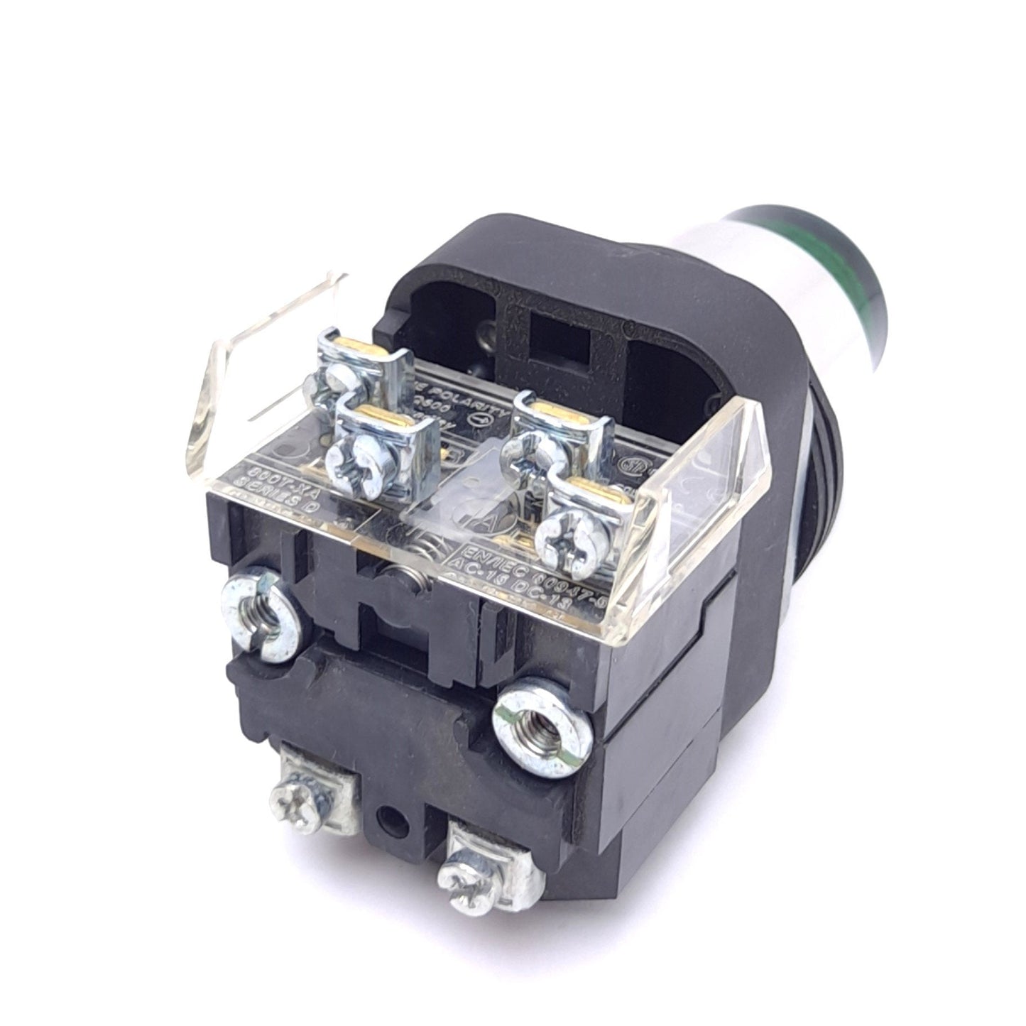 Used Allen Bradley 800T-PBH16G Green Pushbutton Switch, ø30mm, 1NC 1NO, 120VAC