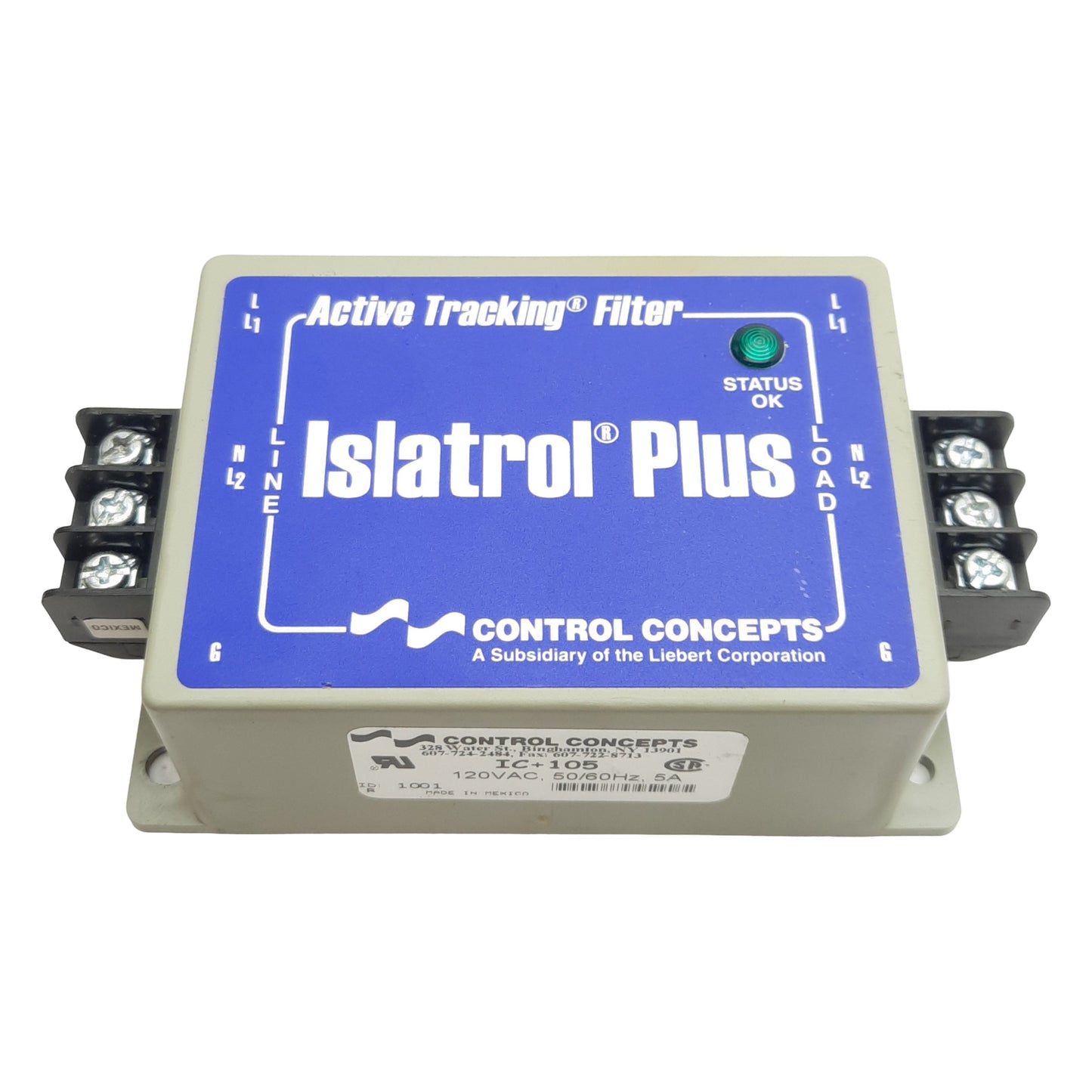 Used Control Concepts IC+105 Islatrol Plus Active Tracking Filter, 1-Phase 120VAC, 5A