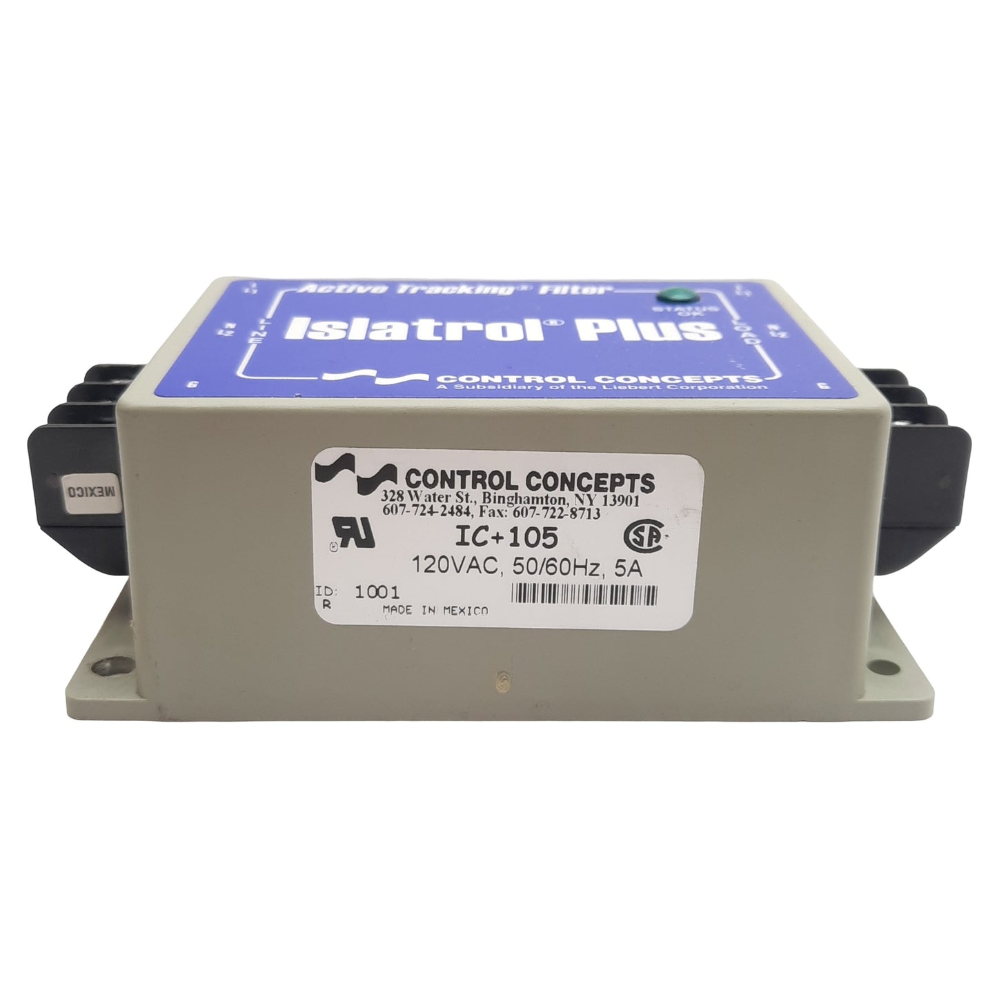 Used Control Concepts IC+105 Islatrol Plus Active Tracking Filter, 1-Phase 120VAC, 5A