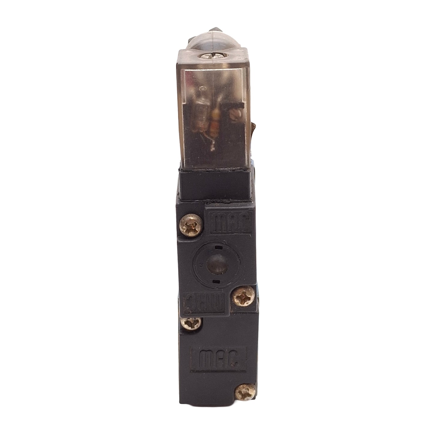 Used Mac 35A-BAE-DAAJ-1KJ Solenoid Valve, 3/2 Way, Vac-120psi, 1/8NPT, 120VAC Coil