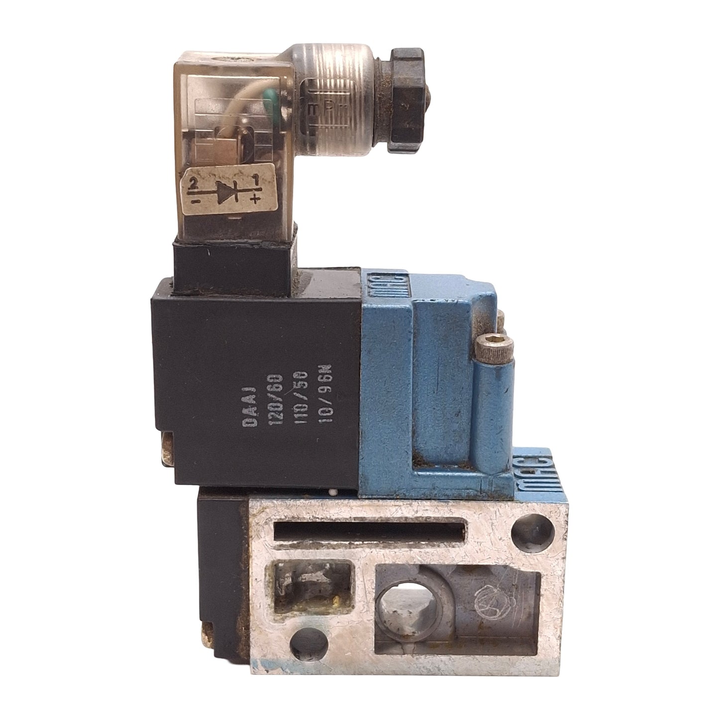 Used Mac 35A-BAE-DAAJ-1KJ Solenoid Valve, 3/2 Way, Vac-120psi, 1/8NPT, 120VAC Coil