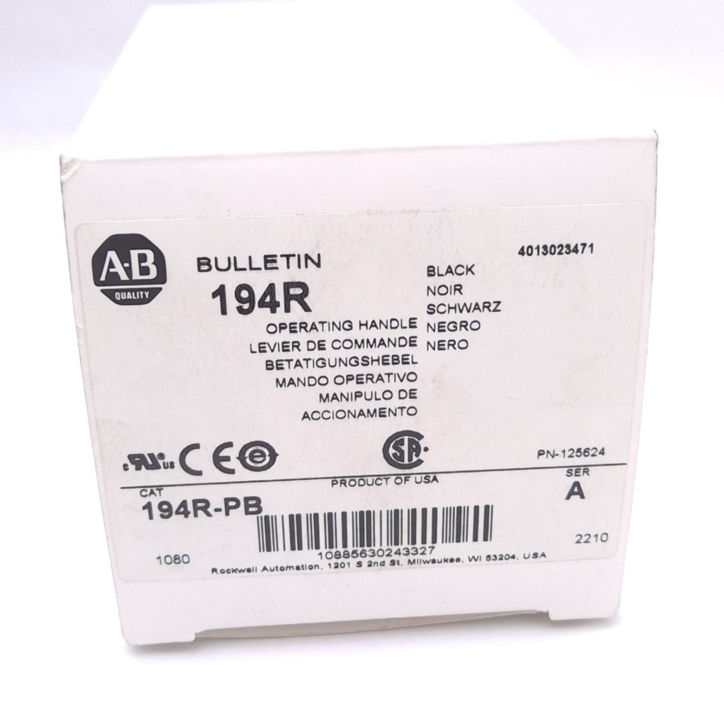 New Allen Bradley 194R-PB Disconnect Switch Rotary Operating Handle 90°, Padlockable