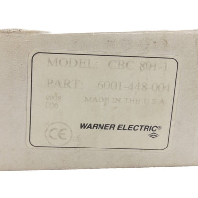 New Warner Electric CBC-801-1 Clutch/Brake Control 90VDC 1.25A Output, 120VAC Input