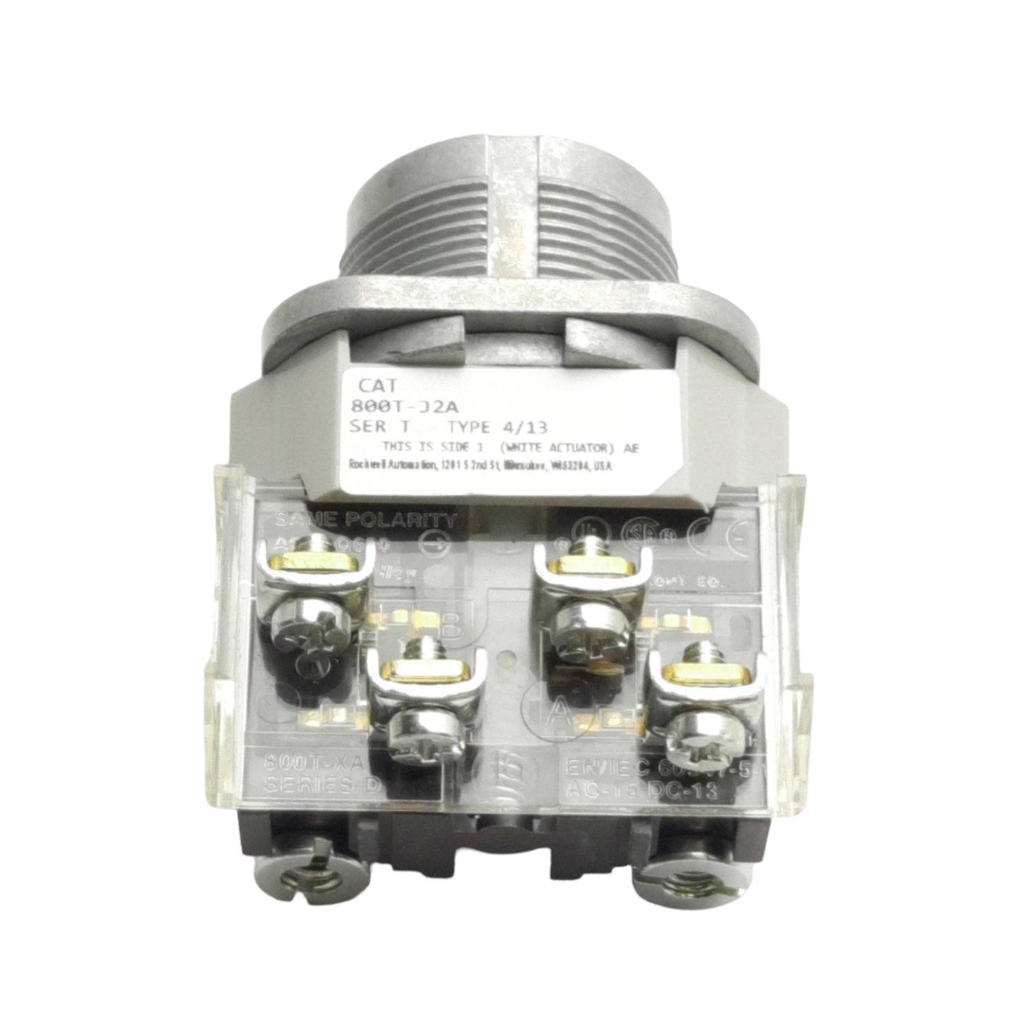 New Allen Bradley 800T-J2A Selector Switch, 3-Position Knob, 30mm, 1 N.O.- 1 N.C.