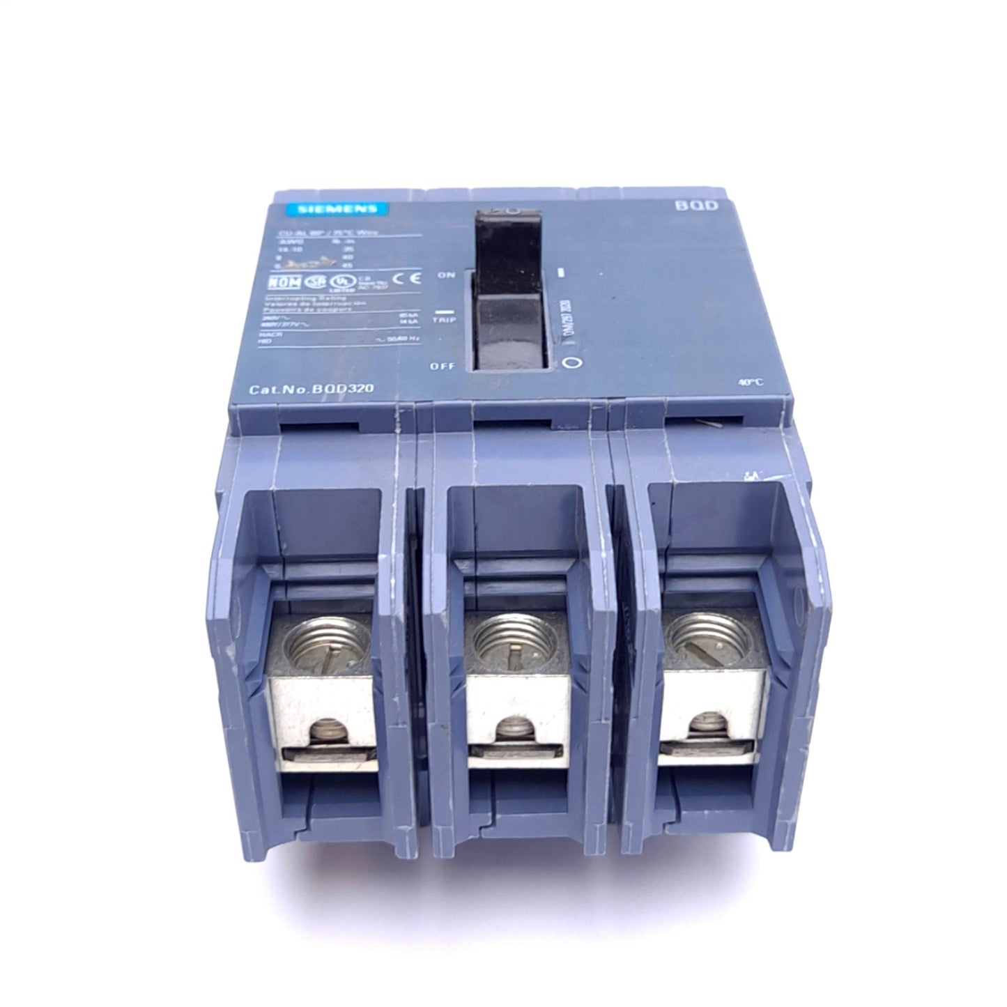 Used Siemens BQD320 Thermal Magnetic Circuit Breaker, 3-Pole, 20A, 480Y/277VAC