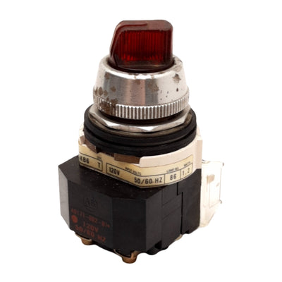 Used Allen-Bradley 800T-16HX2KB6 Series T Illuminated Selector Switch, 1NO 1NC