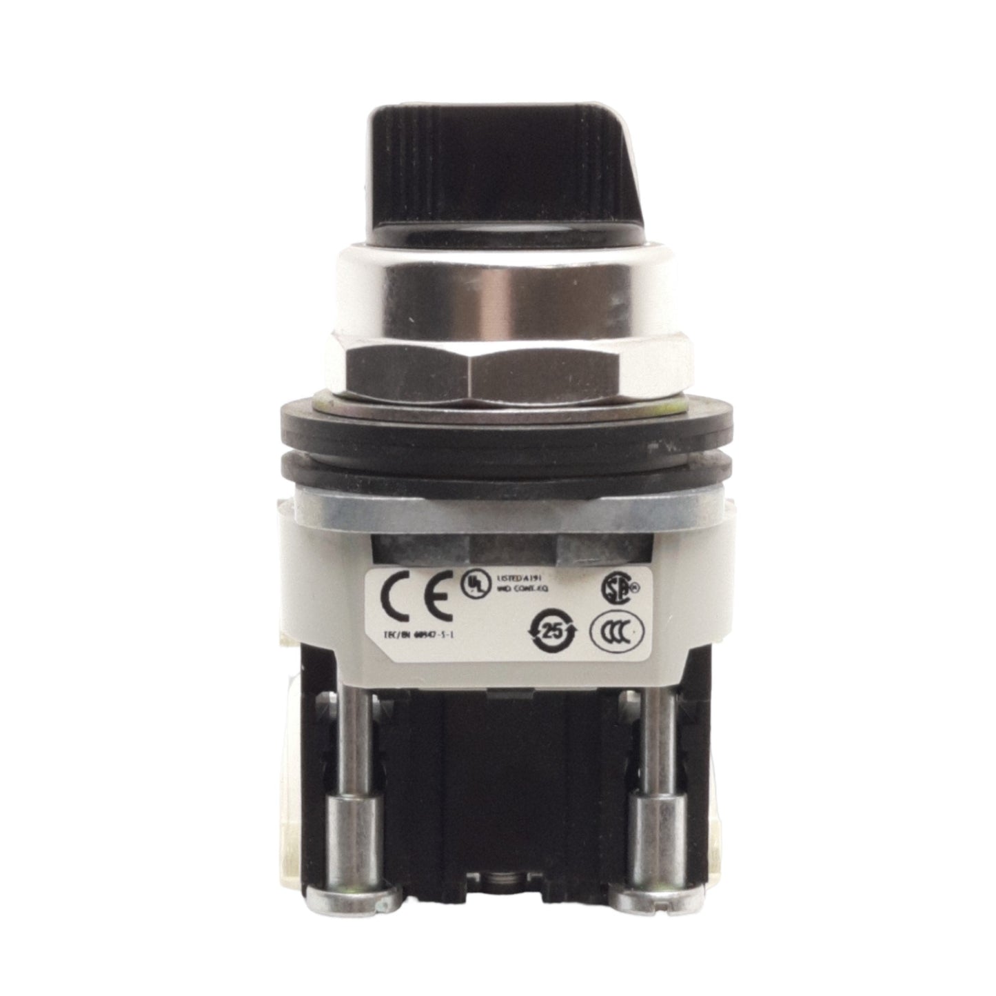 Used Allen Bradley 800T-J2A Selector Switch, 3-Position Knob, 30mm, 1 N.O.- 1 N.C.