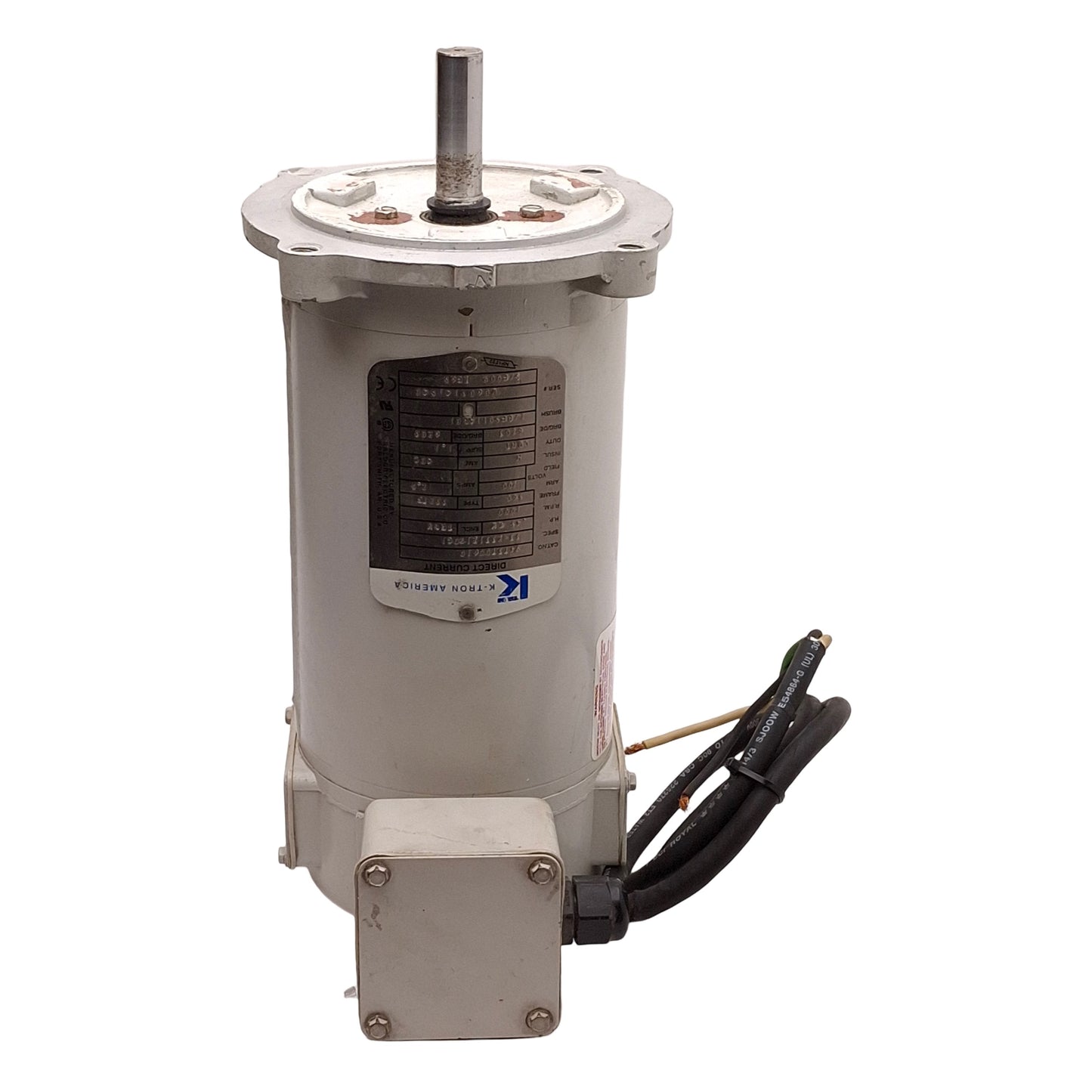 Used K-Tron 9473700610 DC Motor, 200VDC 2.5A 0.45kW, 2000RPM, ø5/8in Shaft, 56C Frame