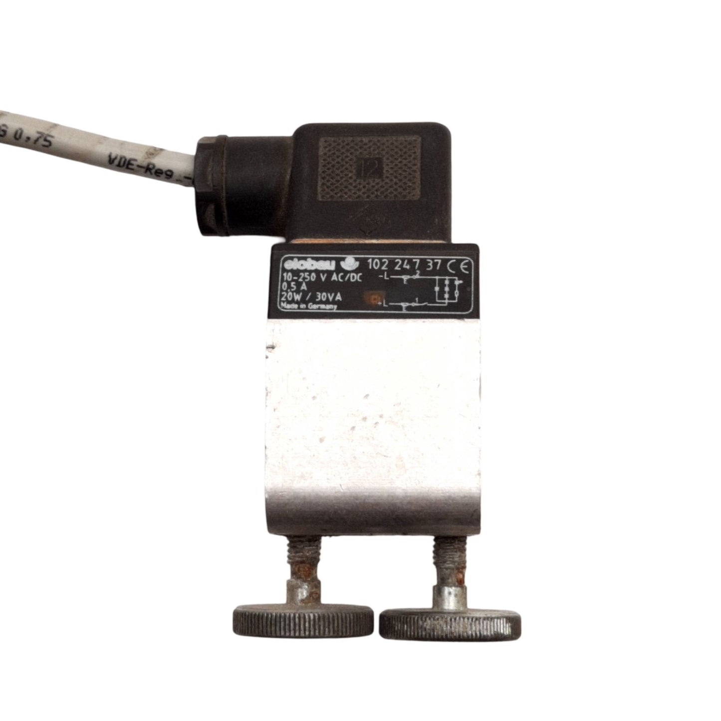 Used Elobau 10224737 Pneumatic Cylinder Switch, 10-250VAC/DC .5A, Normally Open