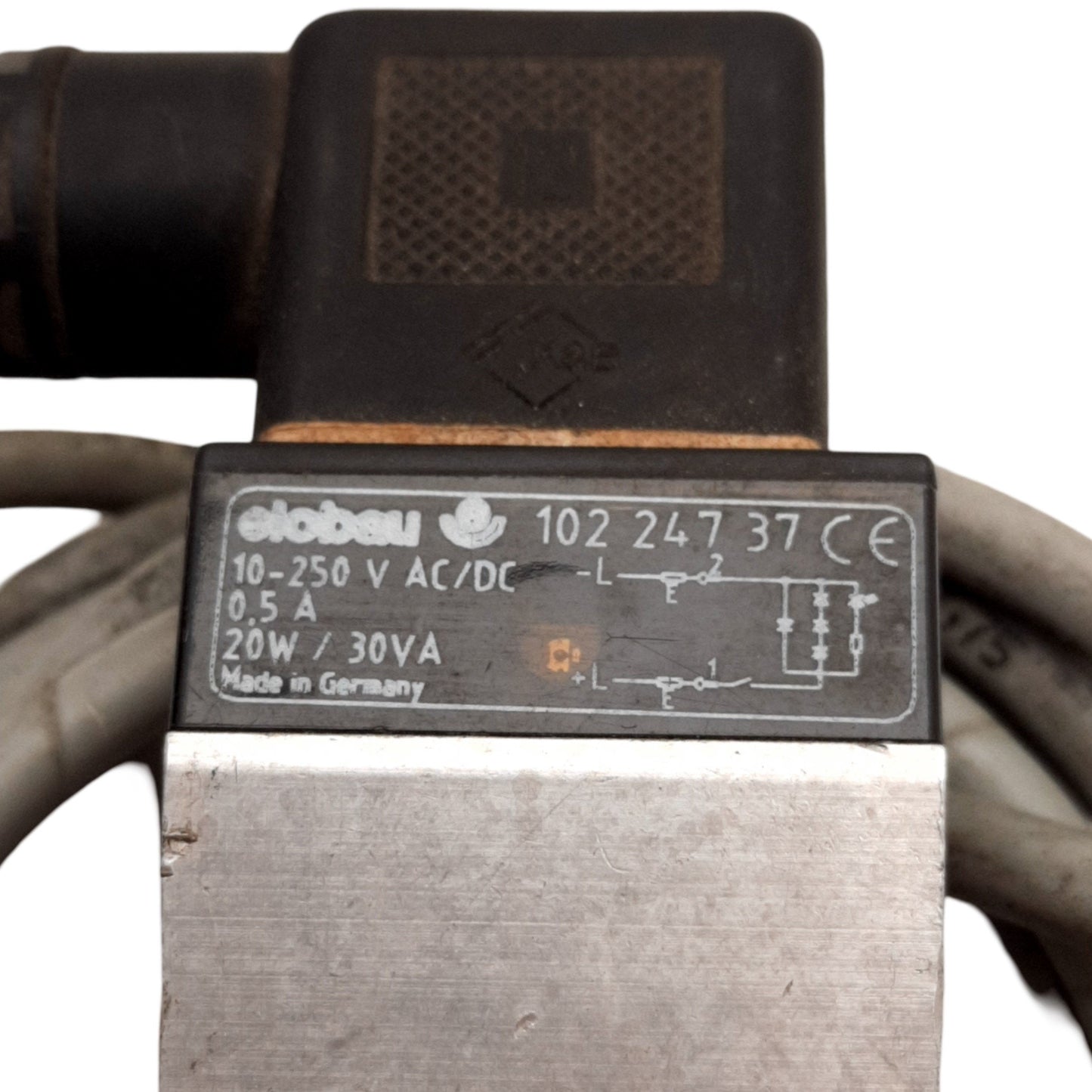 Used Elobau 10224737 Pneumatic Cylinder Switch, 10-250VAC/DC .5A, Normally Open