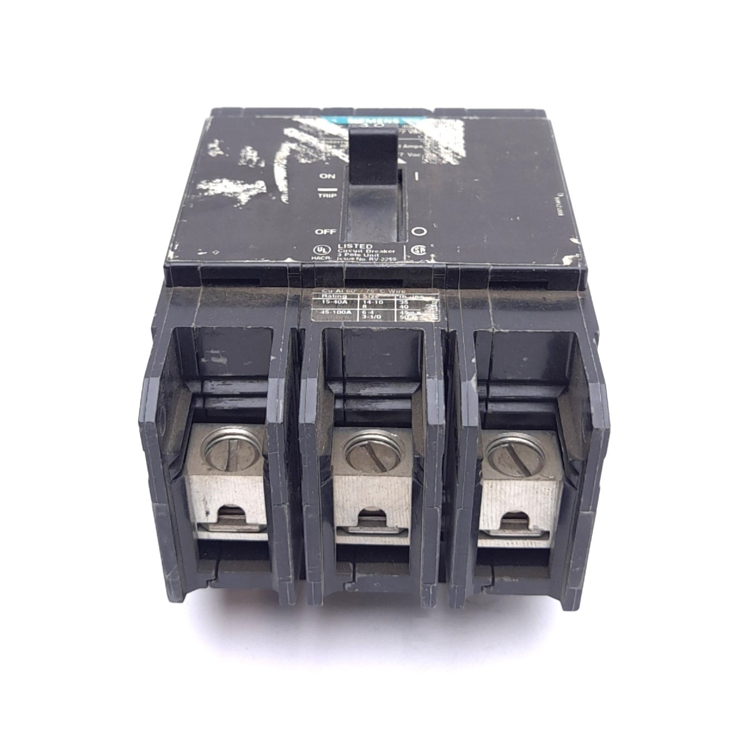 Used Siemens BQD330 Circuit Breaker, 3-Pole 30A, 480Y/277VAC, Thermal Magnetic