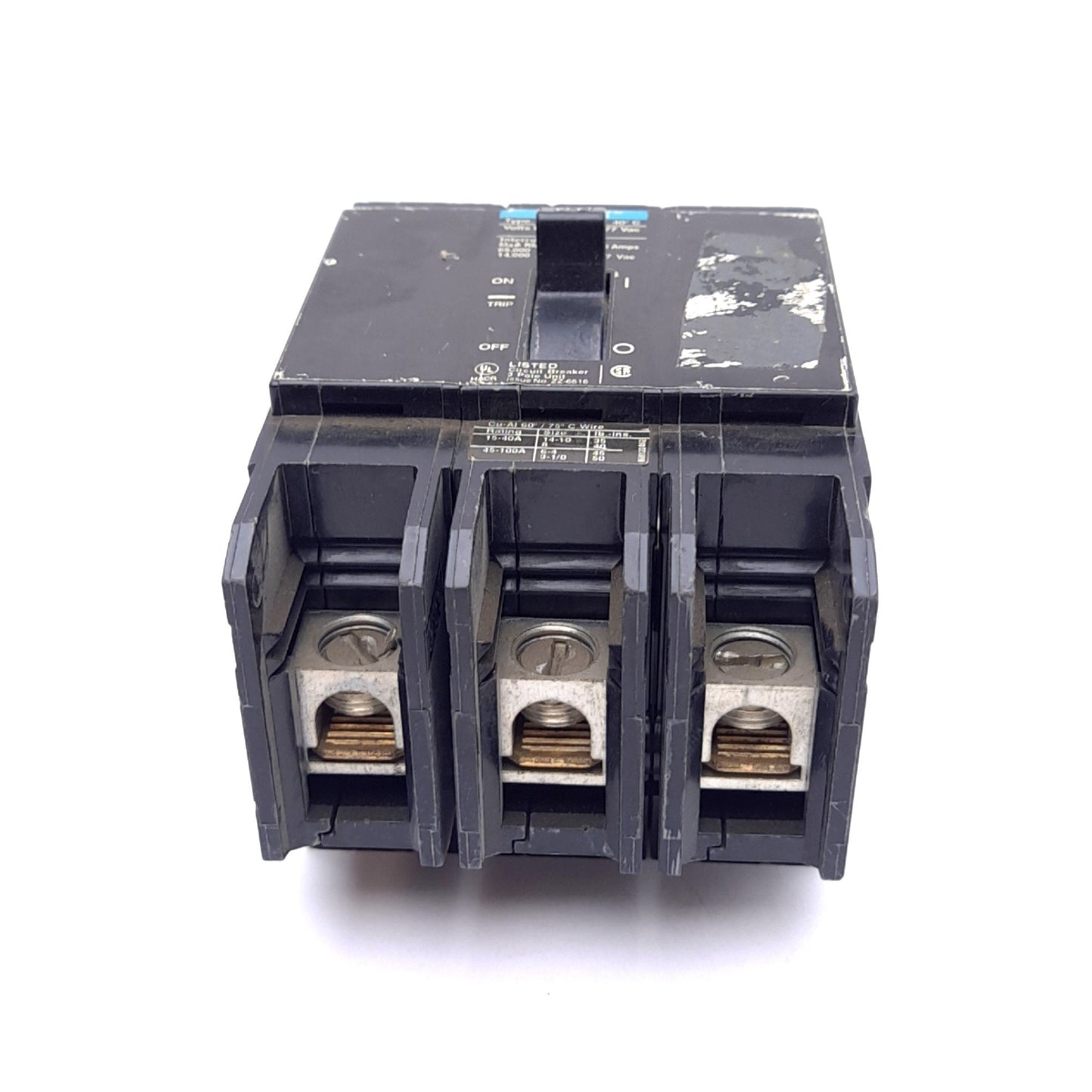 Used Siemens BQD360 Circuit Breaker, 3-Pole 60A, 480Y/277VAC, Thermal Magnetic