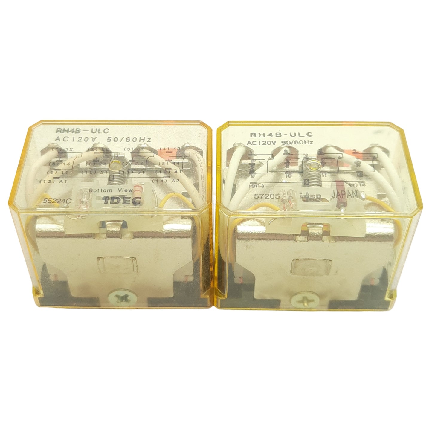Used Lot of 2 Idec RH4B-ULCAC120V Ice Cube Relay, 4PDT, 10A 240VAC 30VDC, 120VAC Coil
